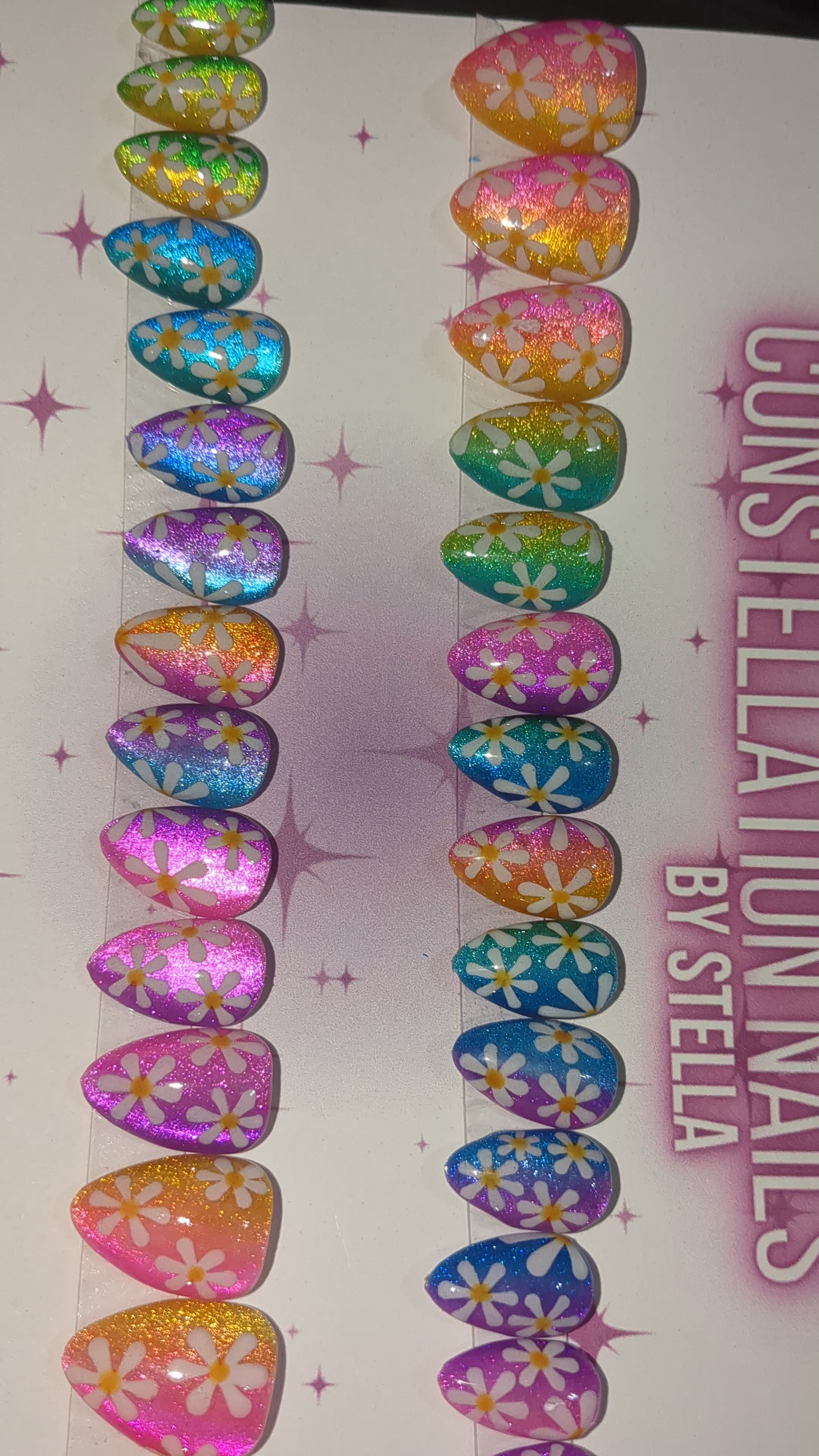 Neon Garden - Short Almond (glow in the dark flowers)